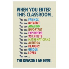 Classroom Sign When You Enter This Classroom Teachers Motivational Rules Light Poster - 12x18 inch   
